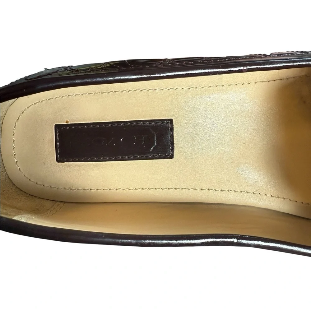 Coach Eve Brown Leather Loafers with Gold Hardware 6 1/2 B